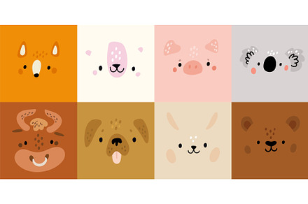 Peeking Animals 2 - 25 vector images | Animal Illustrations ~ Creative ...