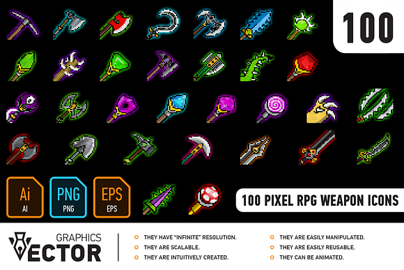 RPG Weapons Pixel Art Pack 