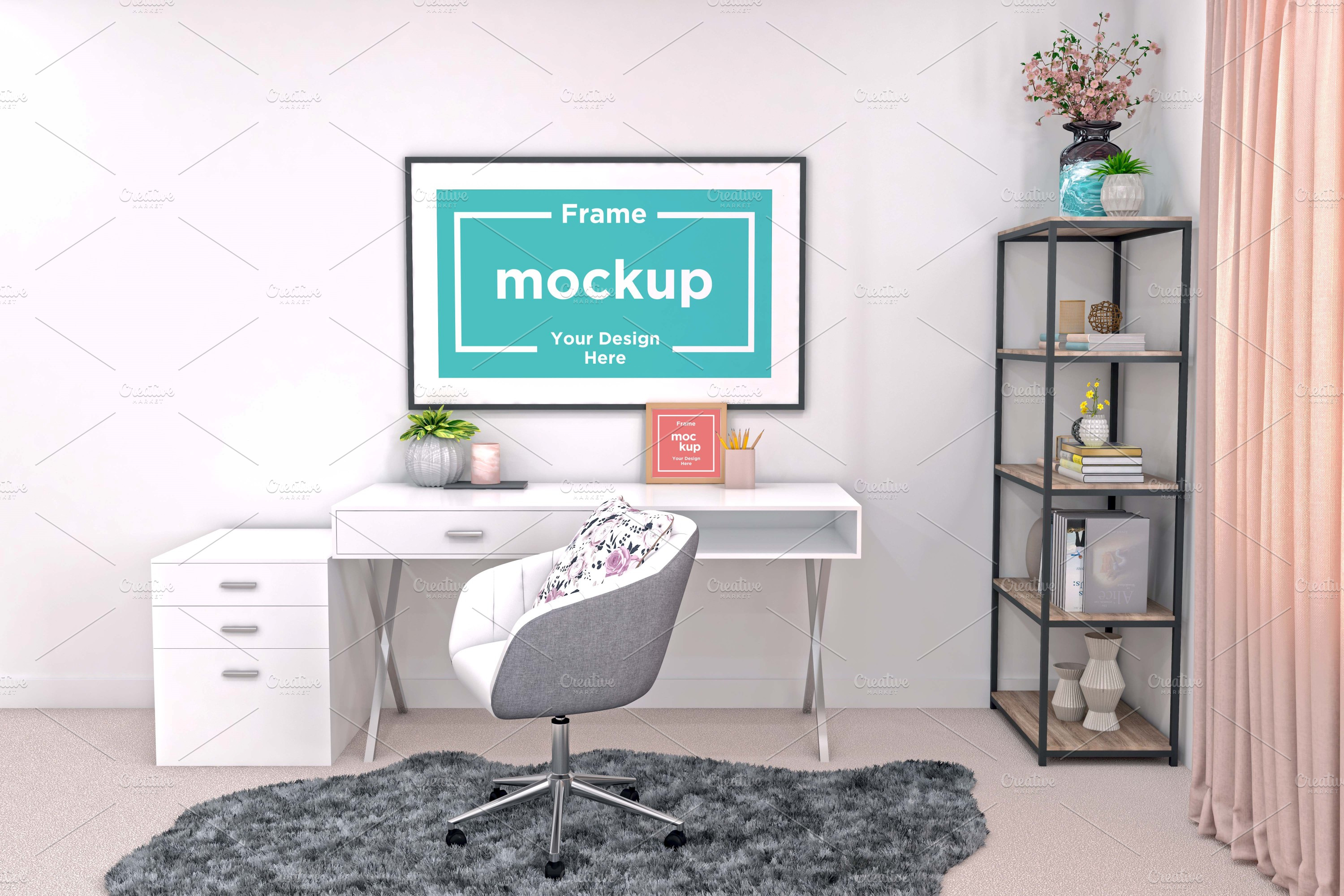 Workstation Frame Mockup | Household Mockups ~ Creative Market