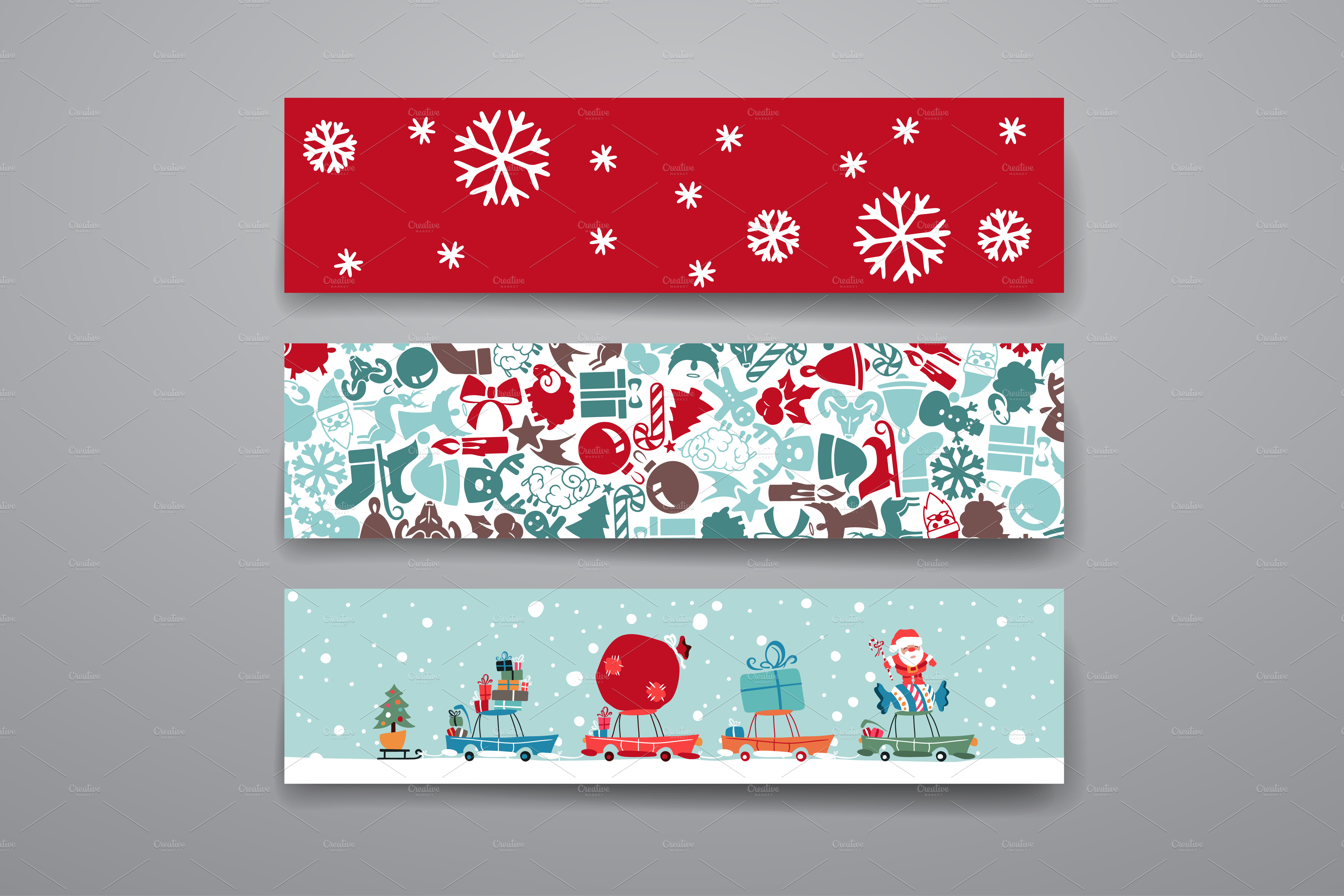 Merry Christmas Card Template | Illustrator Templates ~ Creative Market