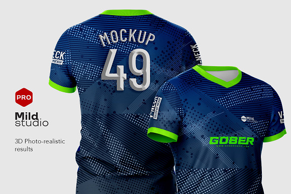 V-Neck Soccer Jersey Mockup by Yura_Kobitovich