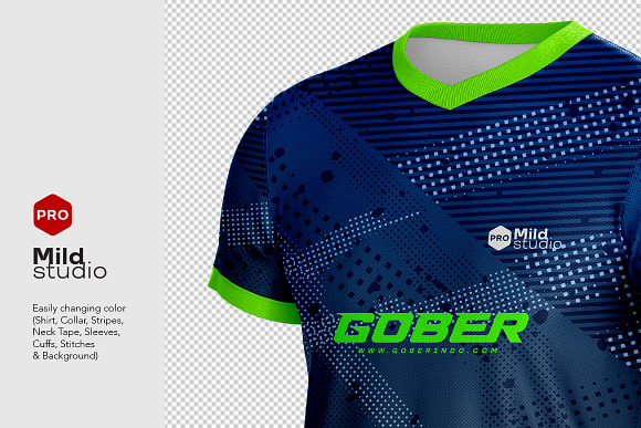 Buy Soccer Jersey V-neck Cuffed Collar Mockup Shirt TIFF Mockup Online in  India 