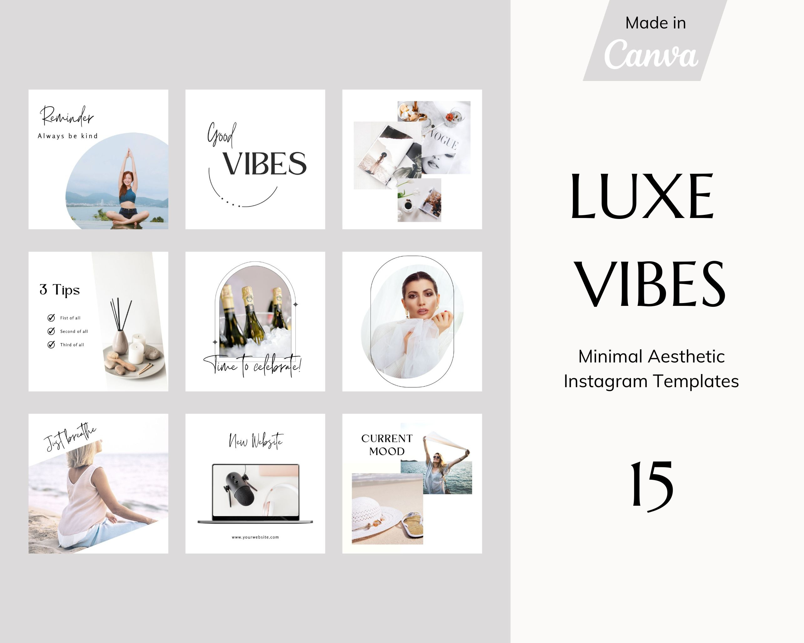 Luxe Vibes Instagram Posts + Stories | Instagram Templates ~ Creative ...