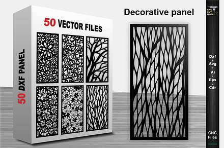 Bundle of decorative wood panels. Laser cut template.