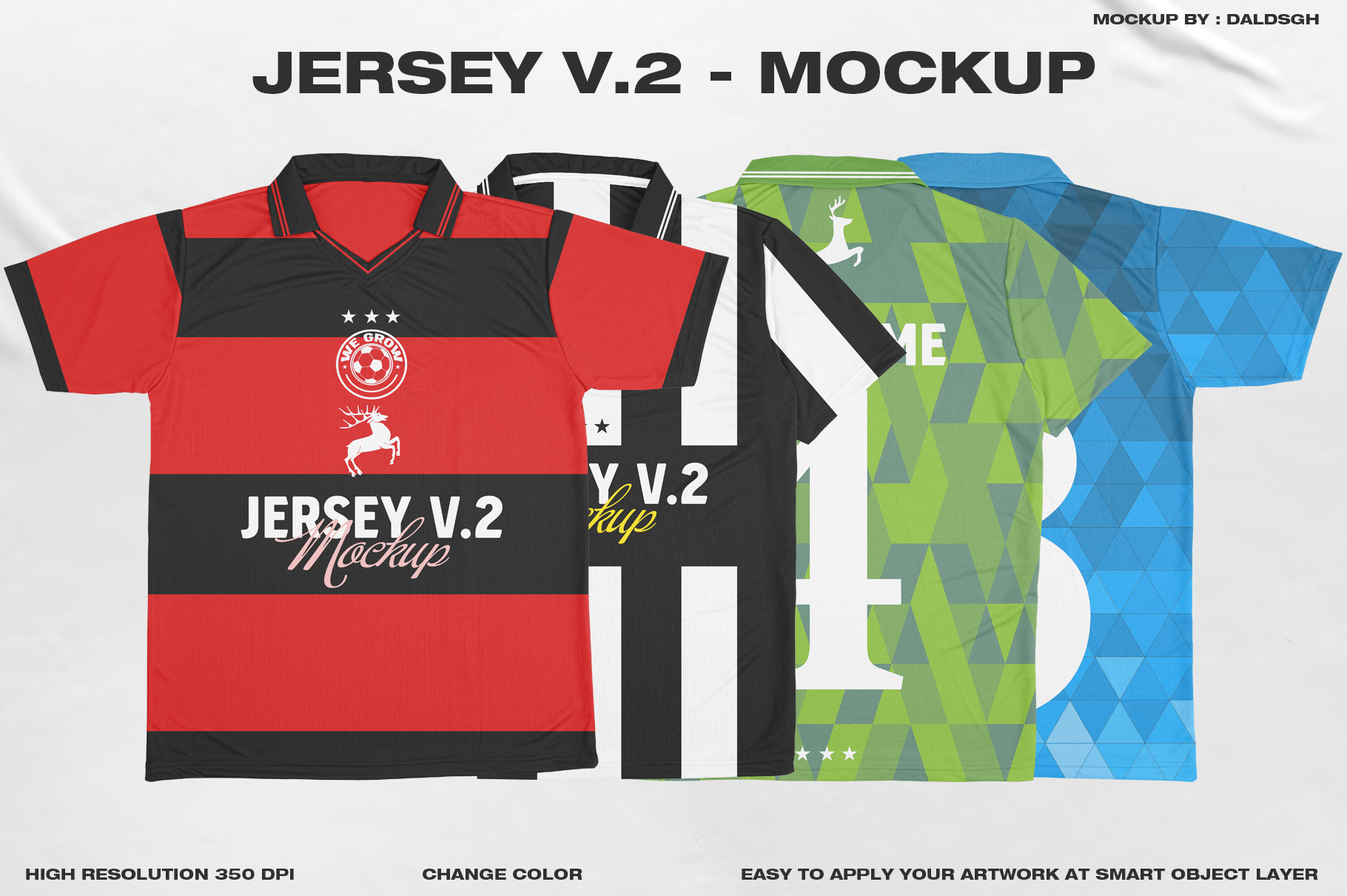 DiamondFlex 2.0 Jersey Mockup Template - Premium - Pullover Angled