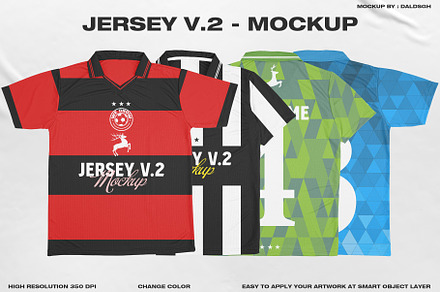 V-Neck Soccer Jersey Mockup by Yura_Kobitovich