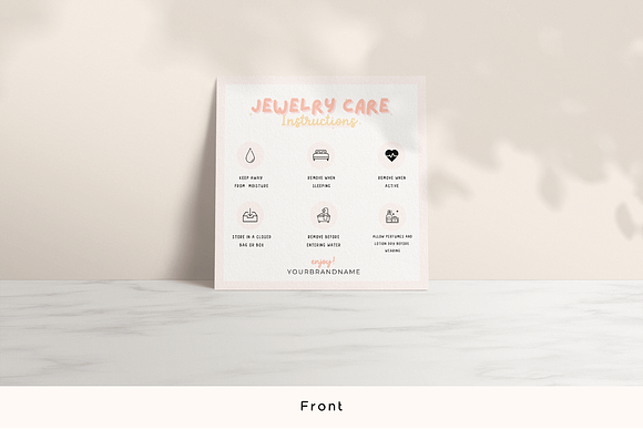 Jewelry Care Card Canva Template | Dusk