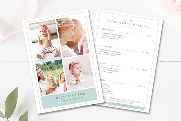 Photo Pricing Guide Template | Creative Photoshop Templates ~ Creative