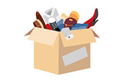 Cardboard donation box full of | Graphic Objects ~ Creative Market