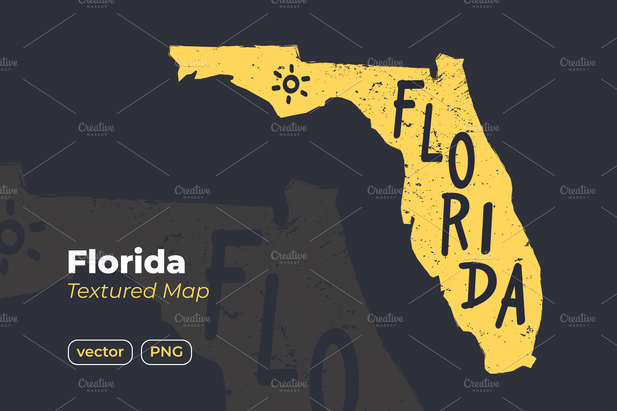 Florida Map | Texture Illustrations ~ Creative Market