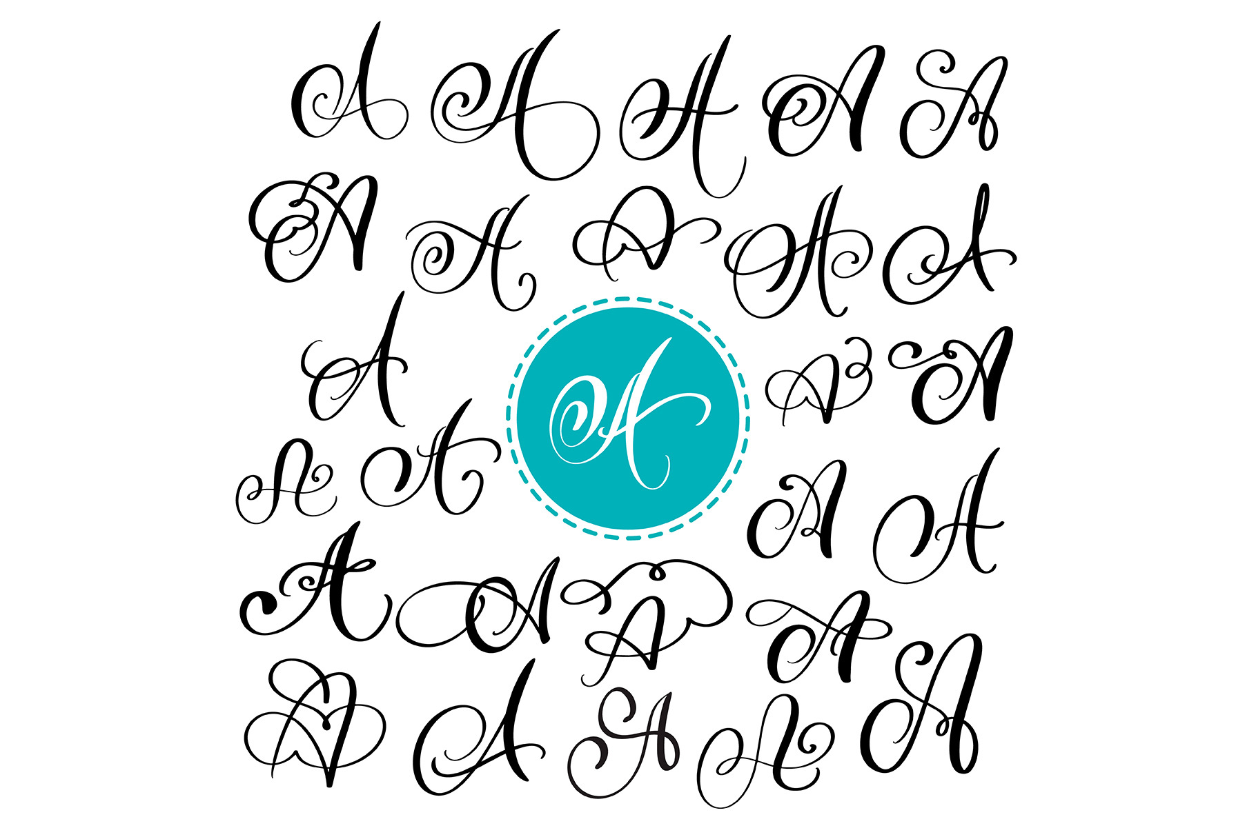 vector calligraphy letter A | Creative Market