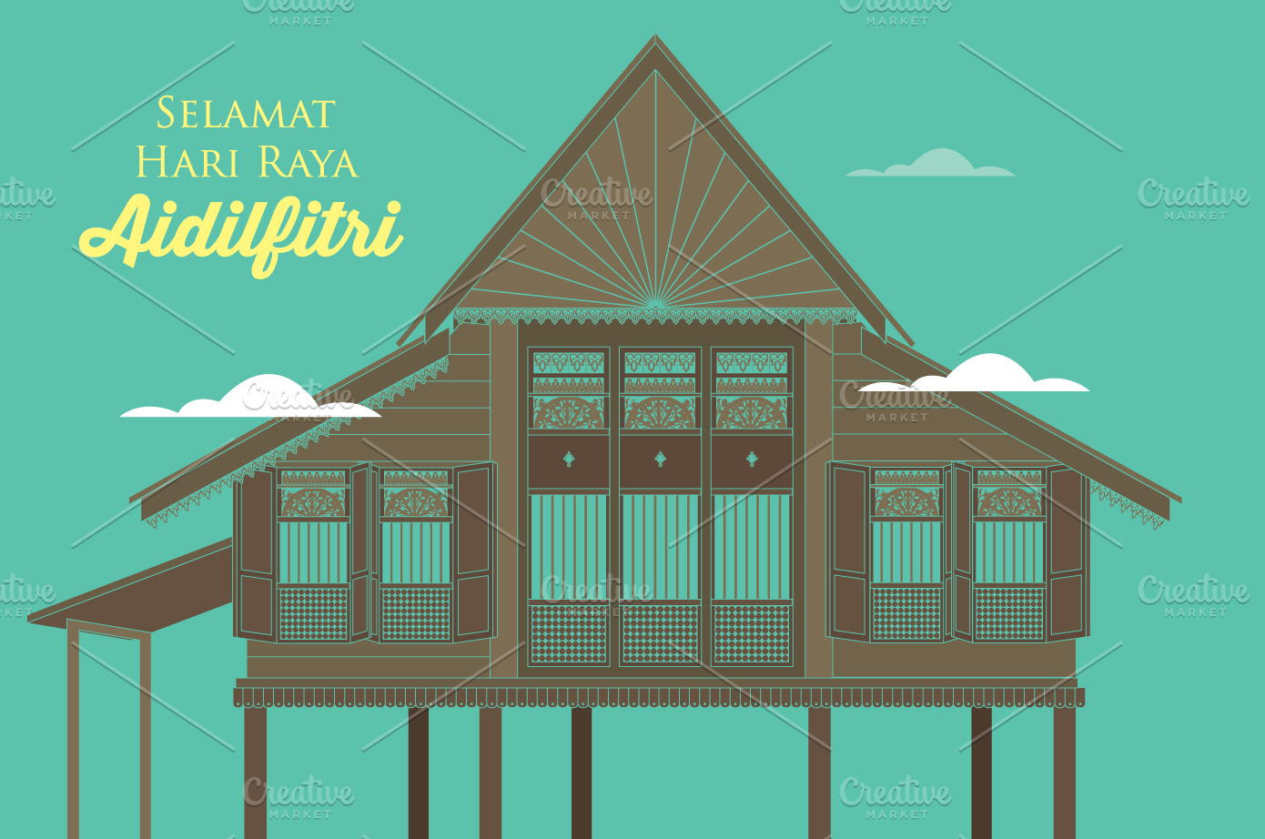 raya kampung/village vector  Illustrations ~ Creative Market