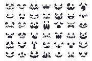 Pumpkin faces stencil. Scary carved | Background Graphics ~ Creative Market