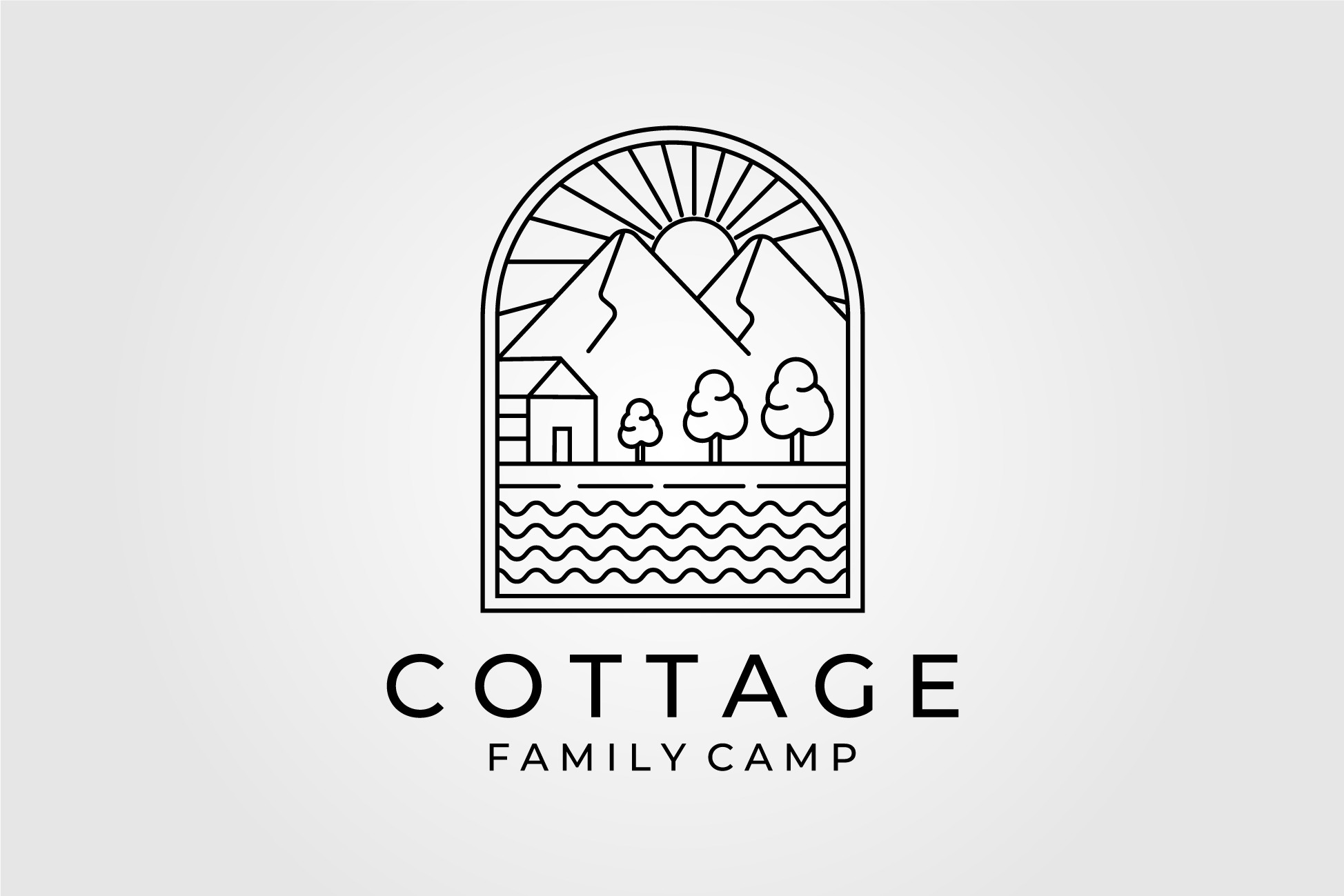 cottage or cabin line art minimalist | Creative Market