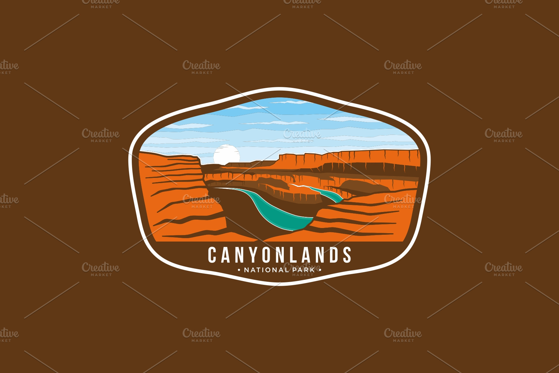 Canyonlands National Park Emblem log | Illustrator Templates ~ Creative ...