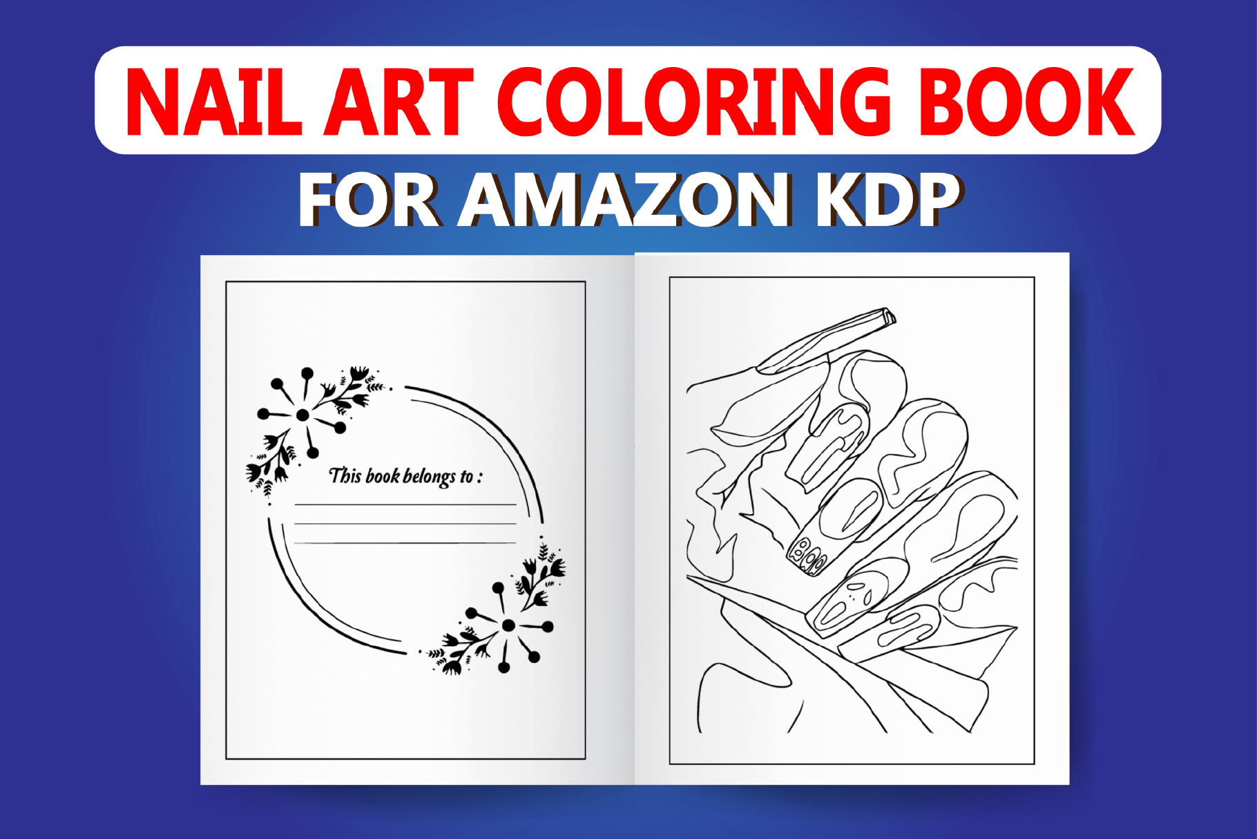 Nail Art Coloring Book Illustrations Creative Market