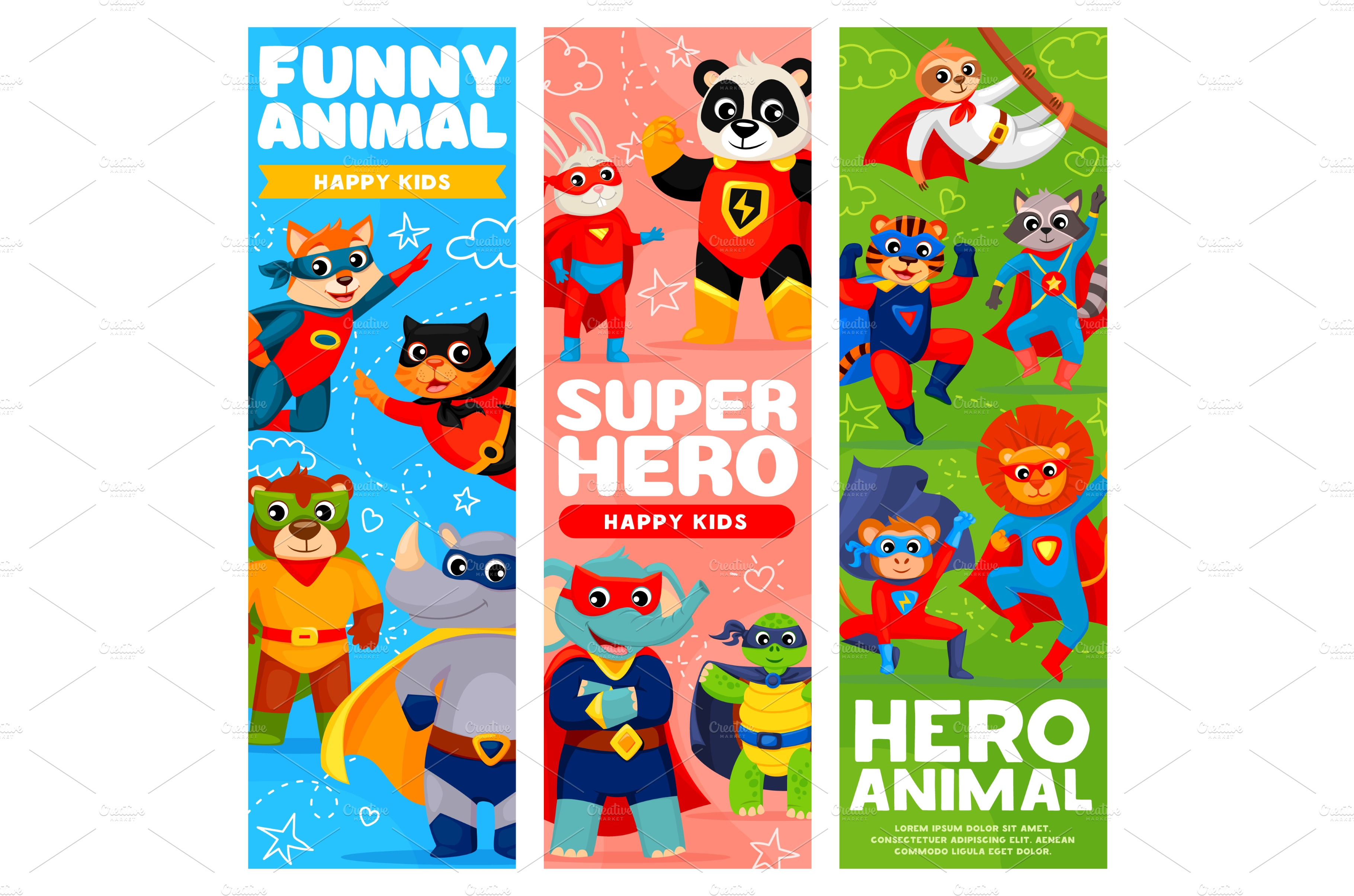 superhero-cartoon-characters-animal-illustrations-creative-market