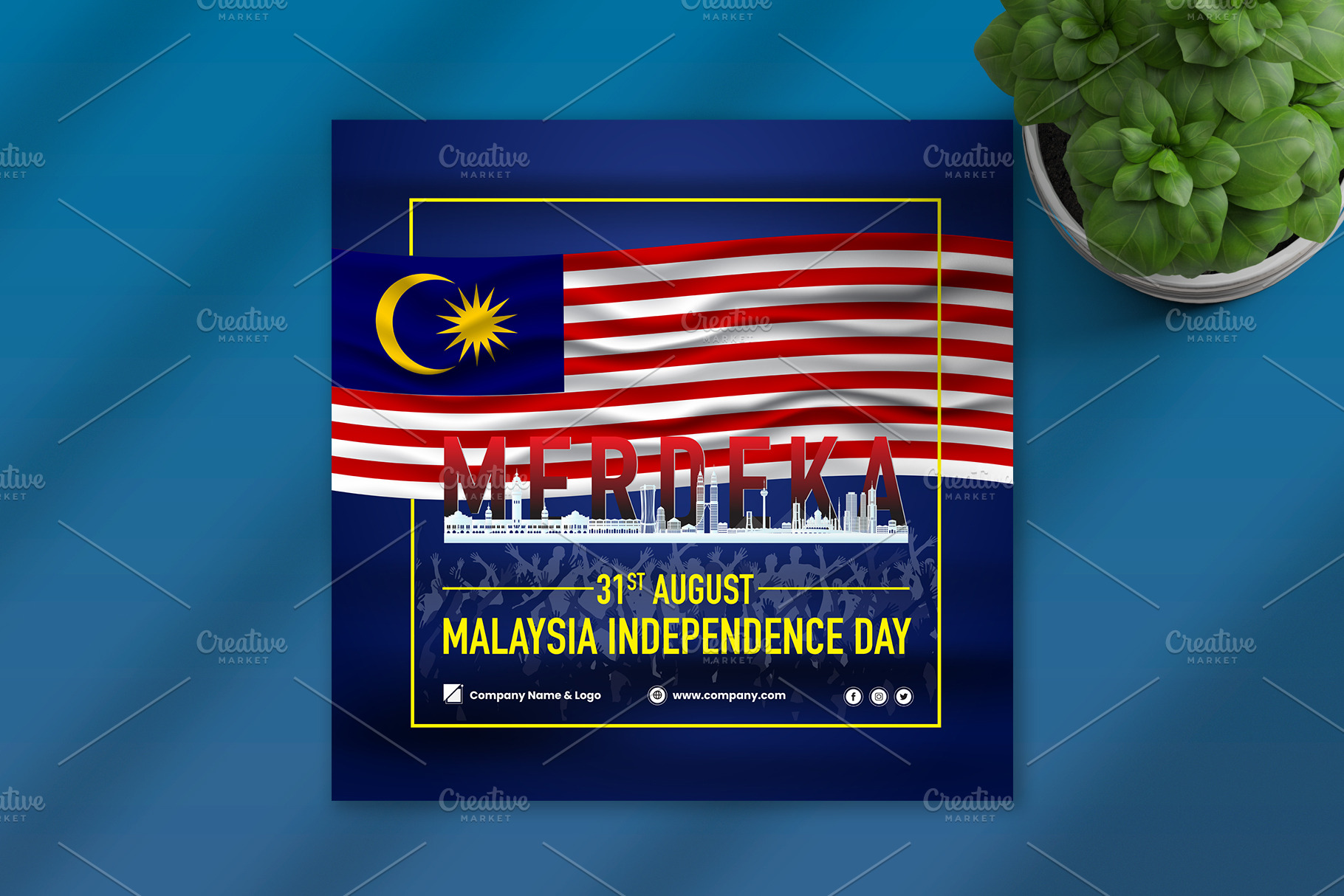 Malaysia Independence Day Poster Seasonal Illustrations Creative Market