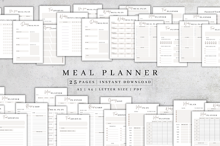 Grocery List & Meal Planner Template | Stationery Templates ~ Creative ...