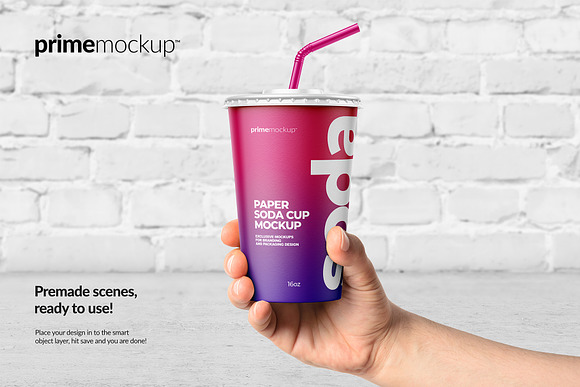 Realistic Mockup of a Soda Cup with or without Straw (FREE