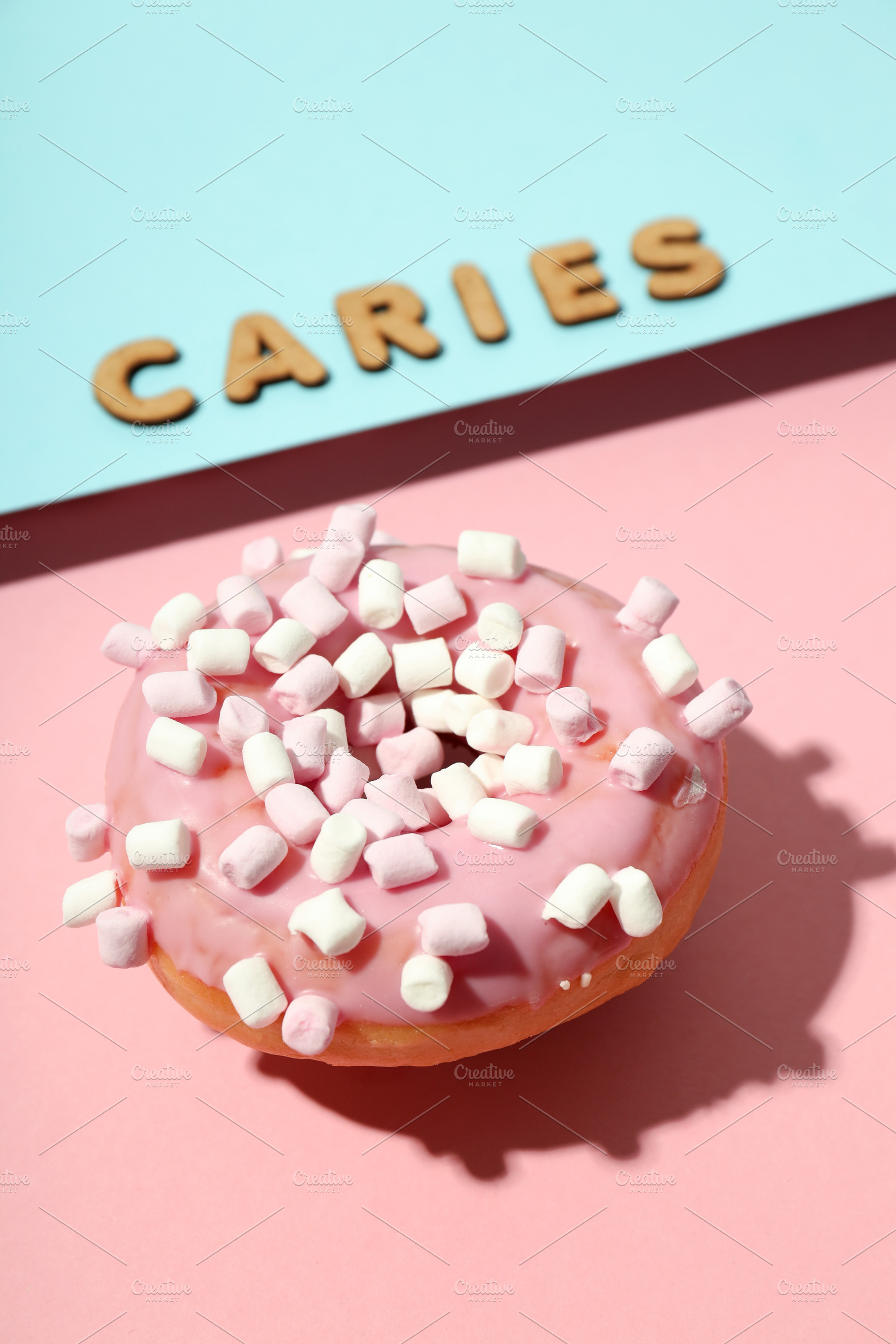 concept-of-food-bad-for-teeth-on-two-tone-background-health-medical