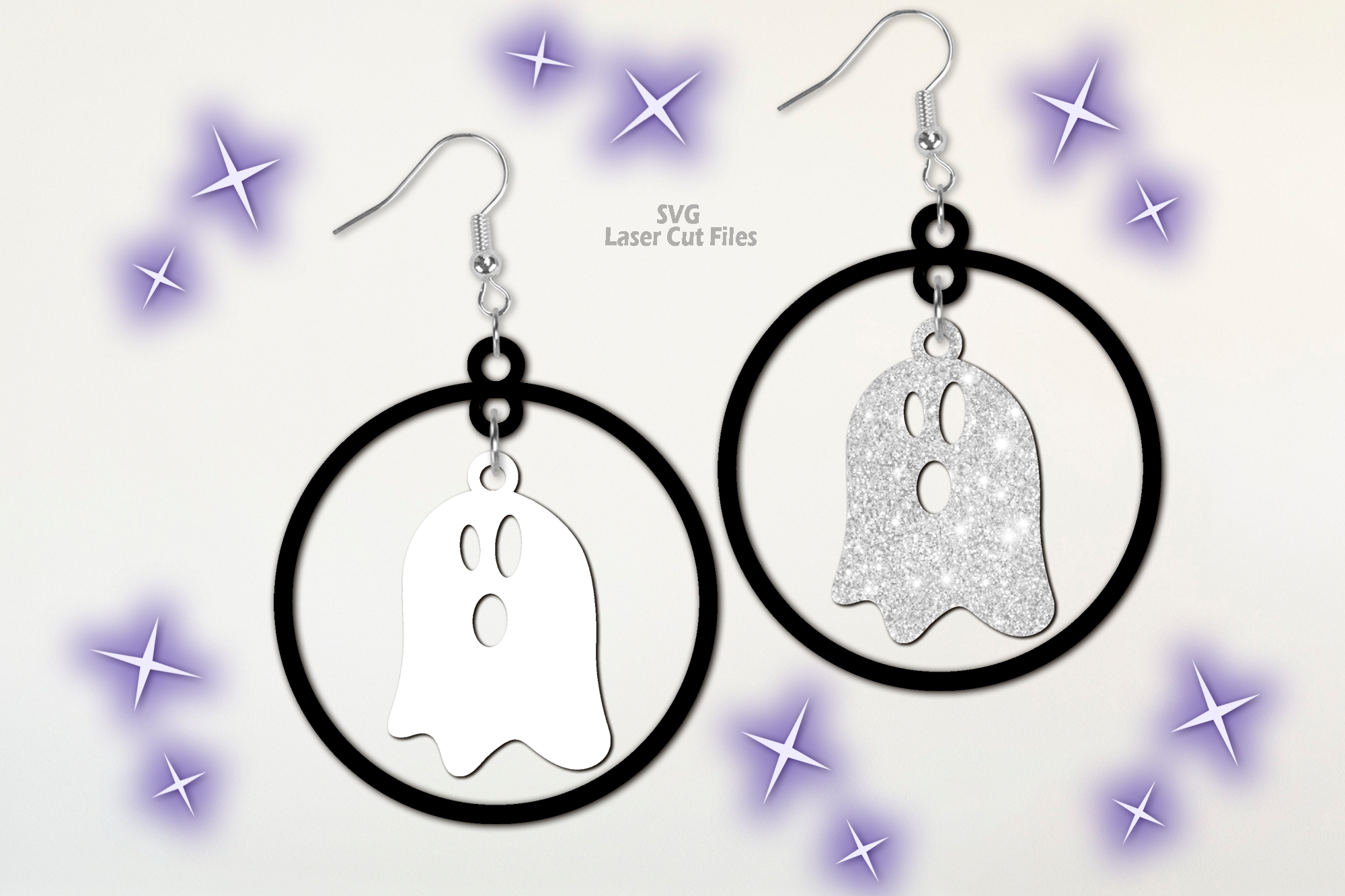 Ghost Earrings Svg Laser Cut Files Creative Market