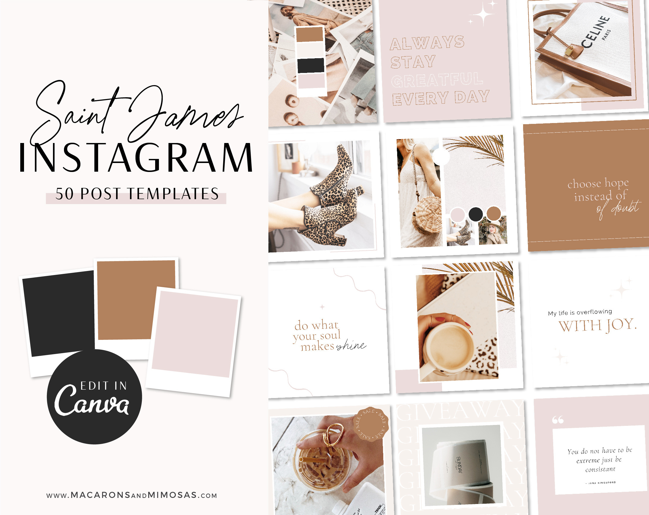 Instagram Post Aesthetic ST JAMES | Social Media Templates ~ Creative ...