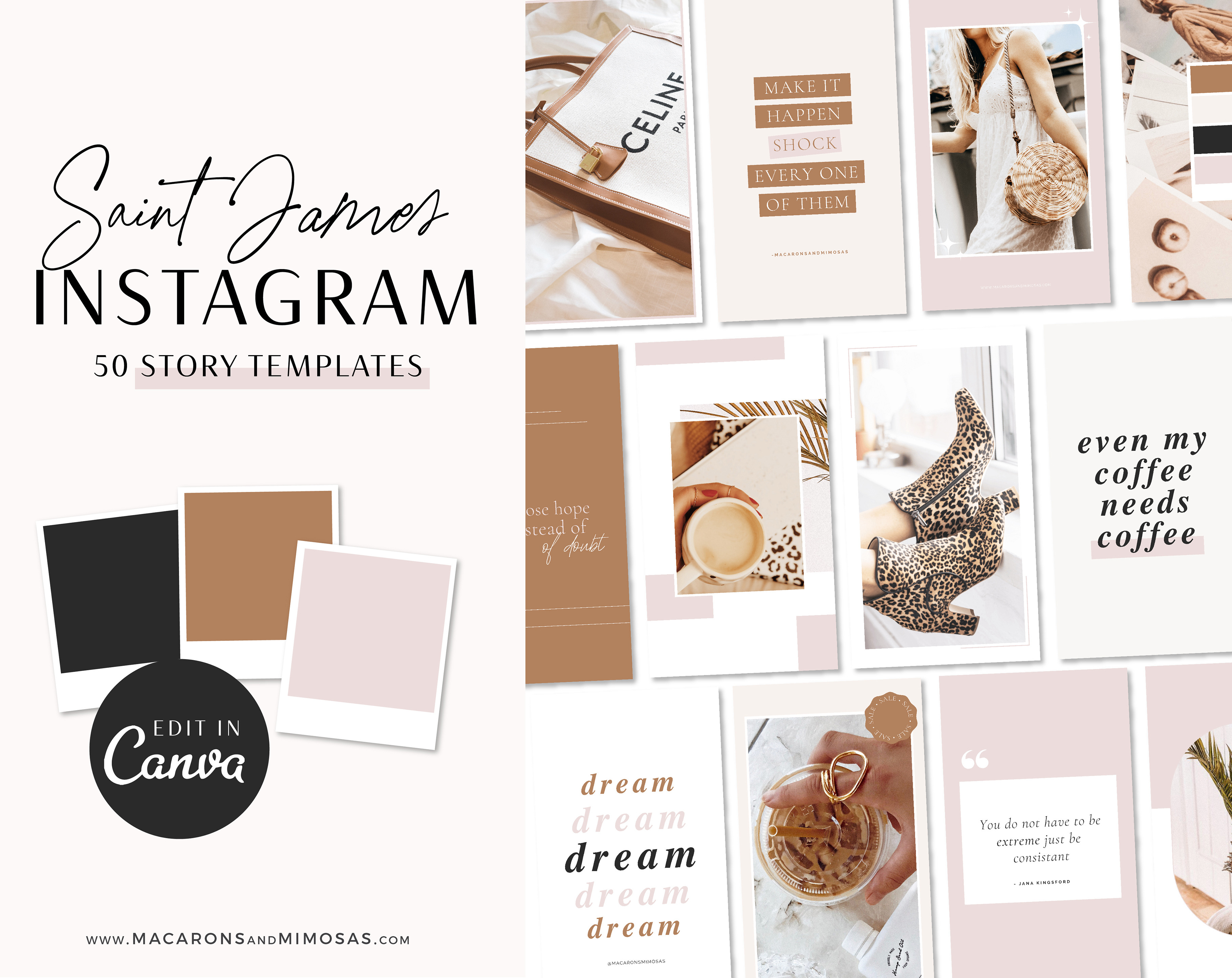 Instagram Story Aesthetic ST JAMES | Social Media Templates ~ Creative ...