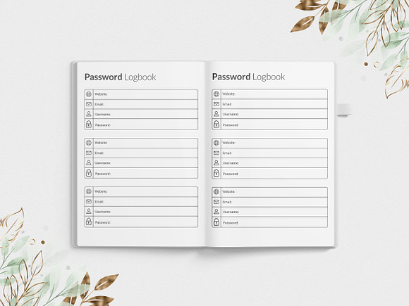 Password Log Book - KDP Interior Graphic by Design invention