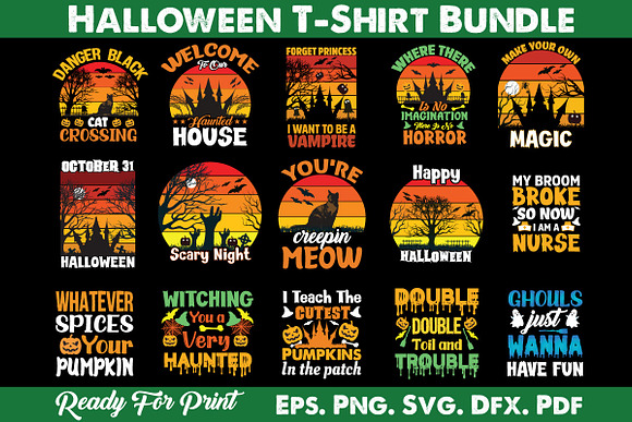 Halloween T-shirt Design Bundle Graphic by mninishat · Creative