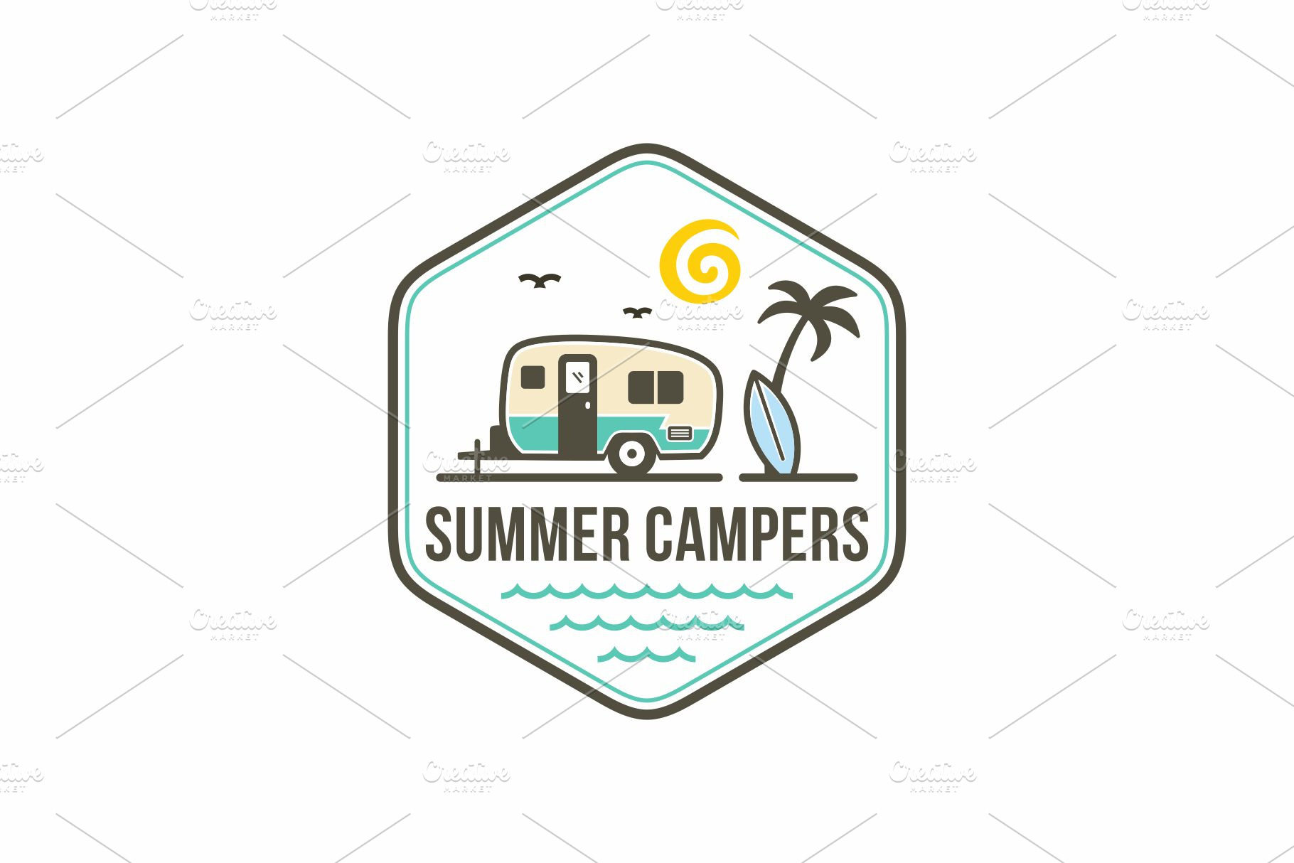 Camper trailer logo design template | Branding & Logo Templates ...