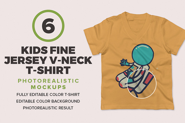 Download Kids Fine Jersey V-Neck Mockups | Creative Photoshop ...