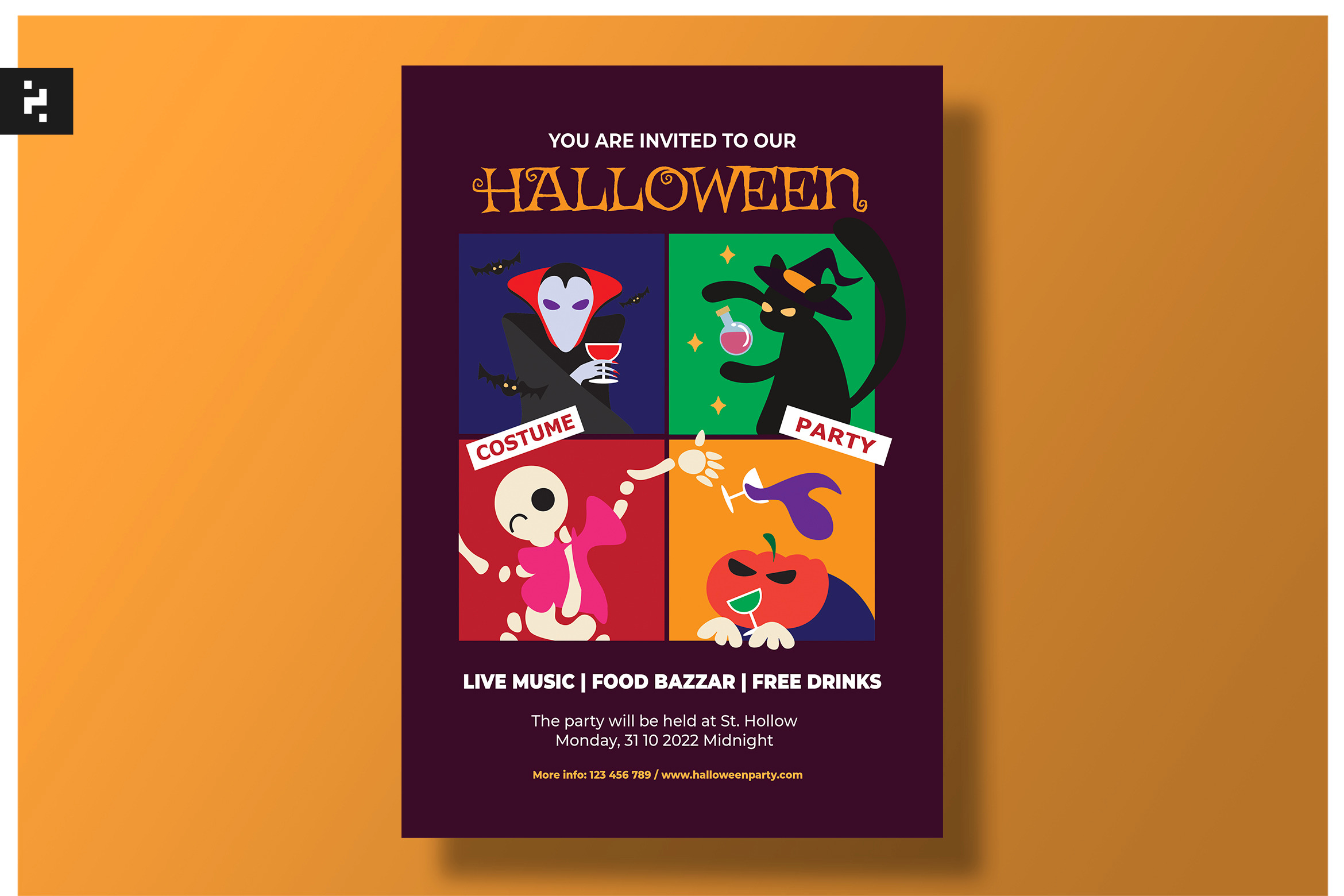 Halloween Costume Party Flyer | Flyer Templates ~ Creative Market