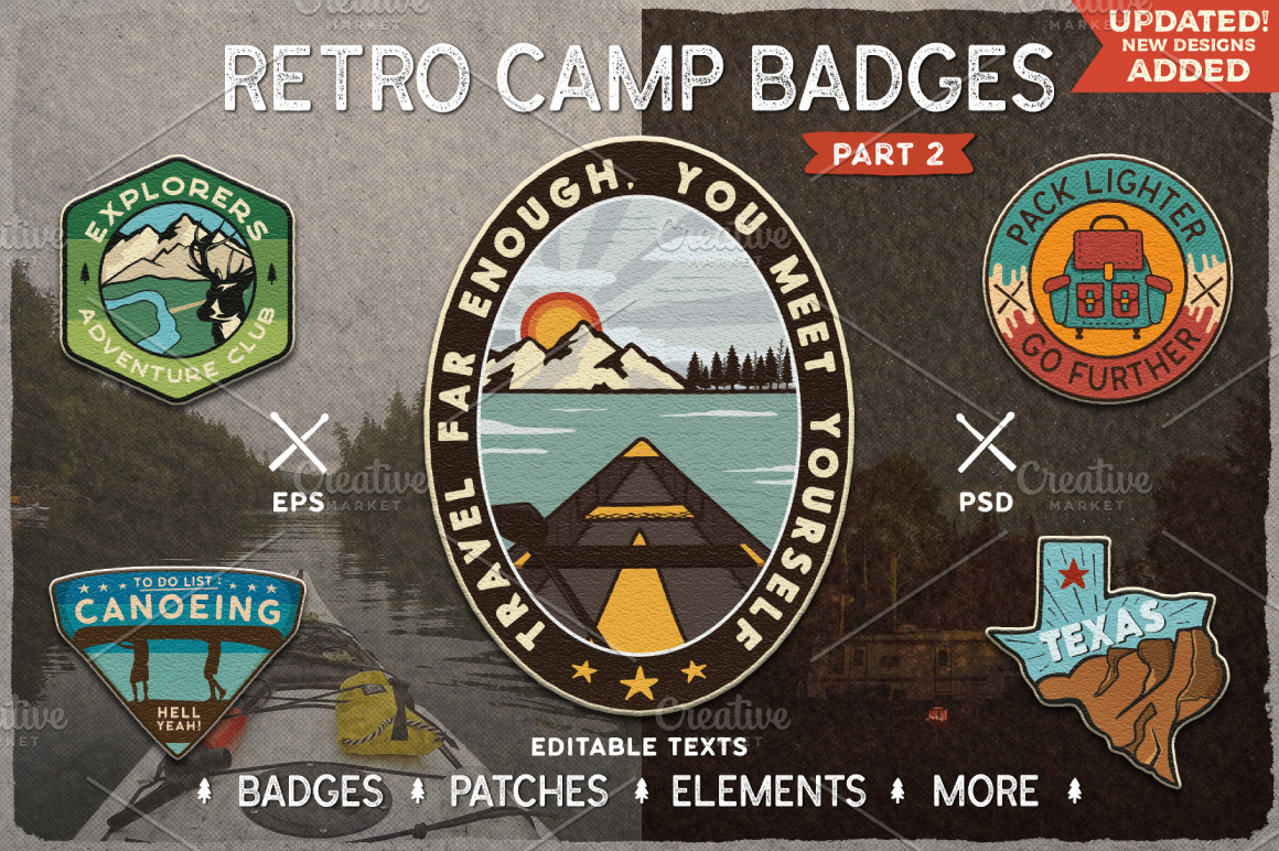 Collection Of Nine Emblems For Mountain Travel Badges Patches And Logos For  Camping And Outdoor Adventures Vector, Signia, Graphic, Recreation PNG and  Vector with Transparent Background for Free Download