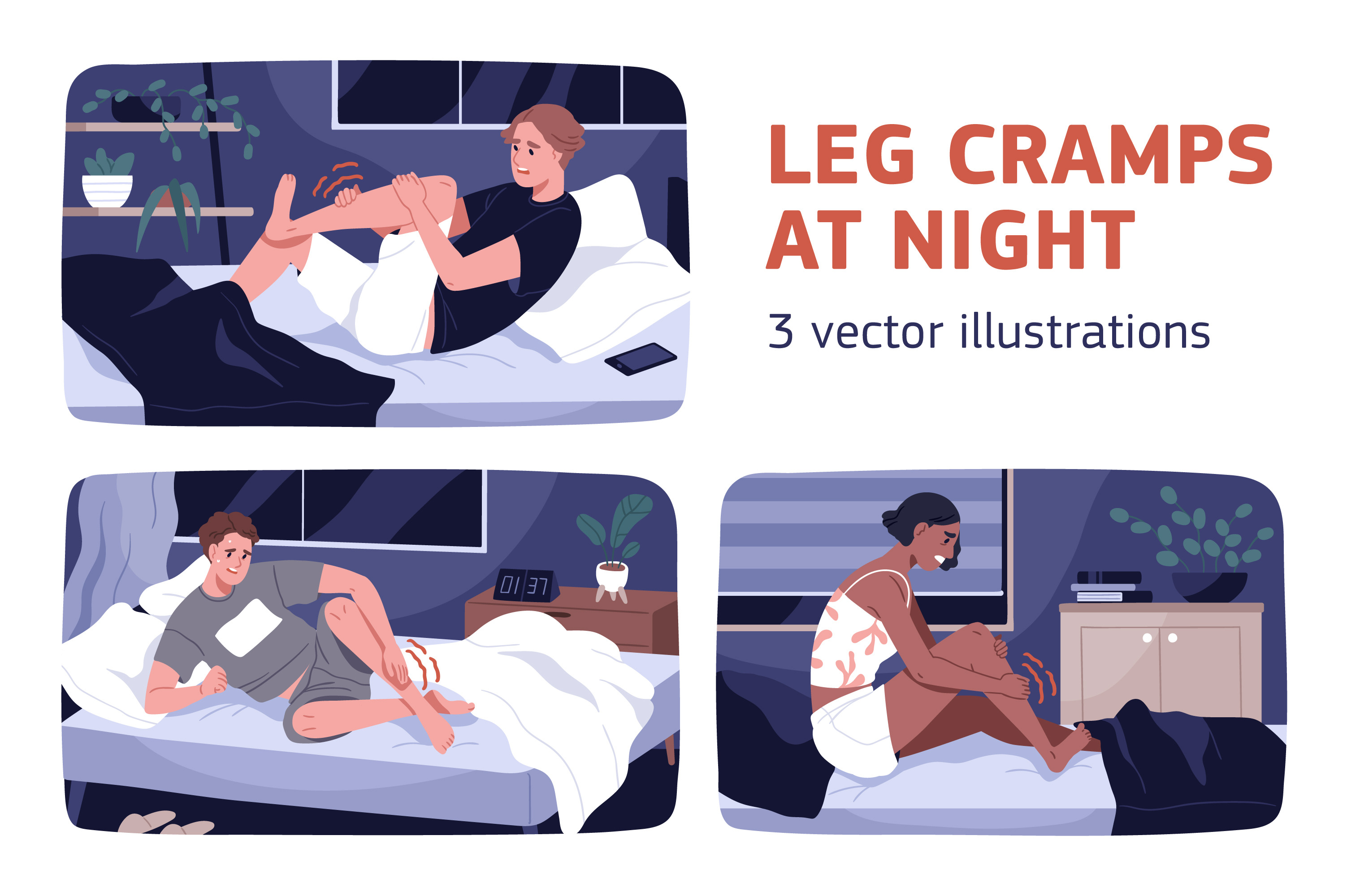 people-have-leg-cramp-at-night-set-healthcare-illustrations