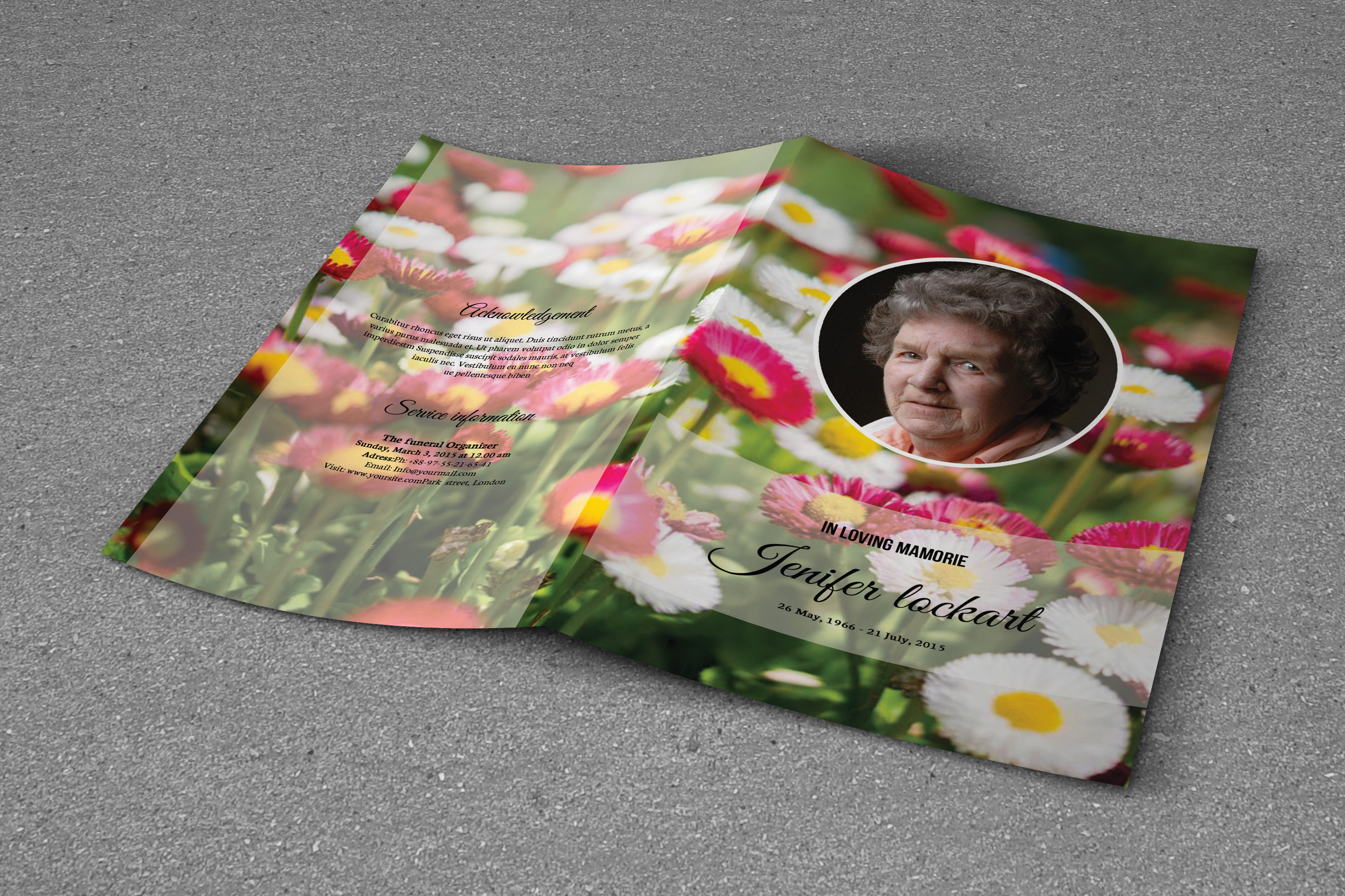 Funeral Program Template-T514 | Brochure Templates ~ Creative Market