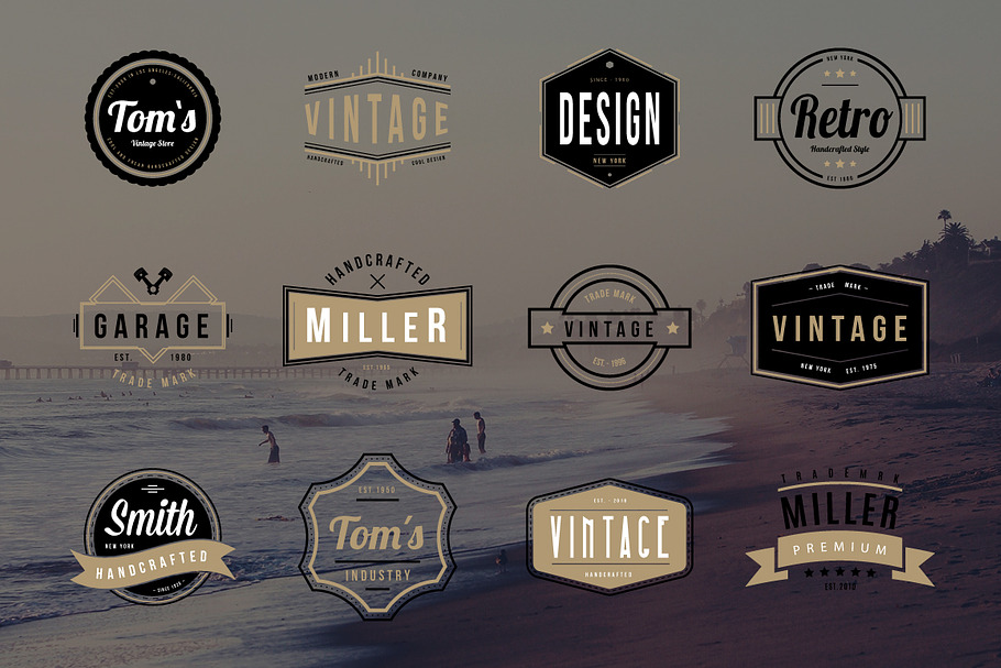 12 Vintage Logos - Vol. 1 | Creative Illustrator Templates ~ Creative ...