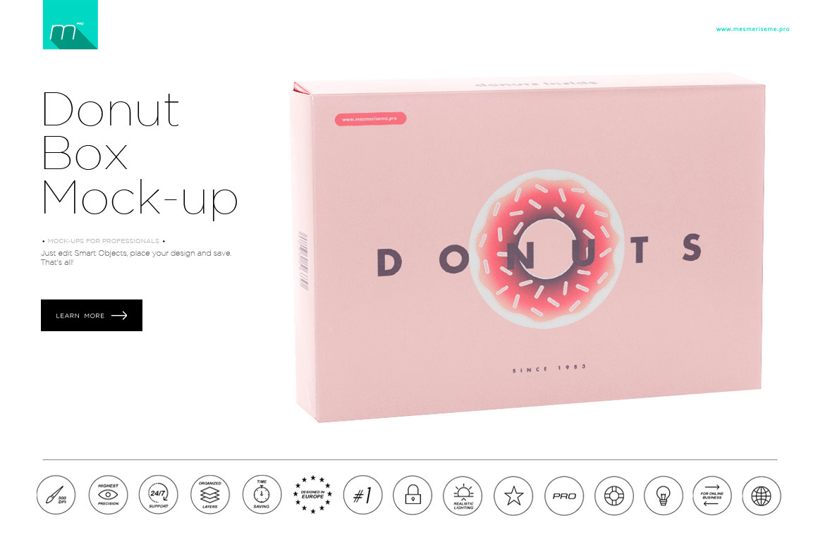 Donuts Box Mock Up Creative Photoshop Templates Creative Market