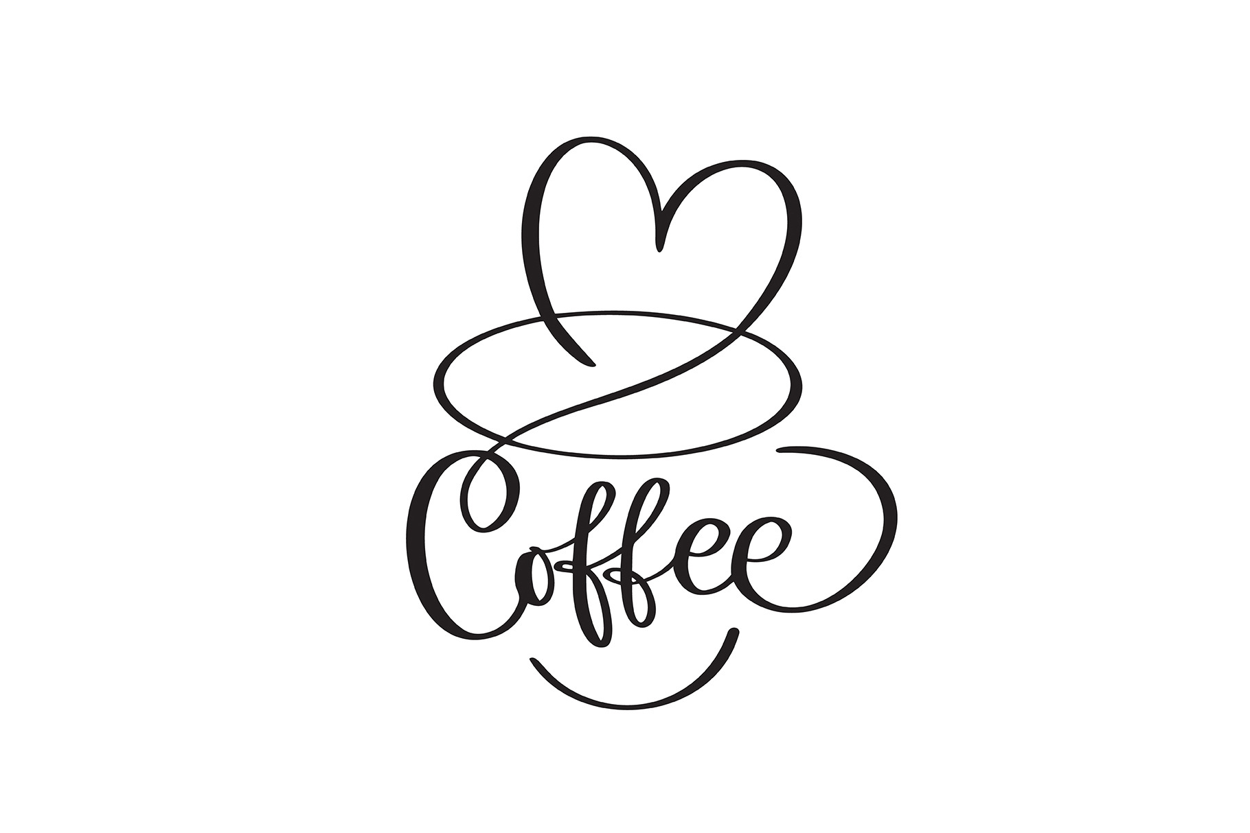 Vector logo of coffee cup heart | Creative Market