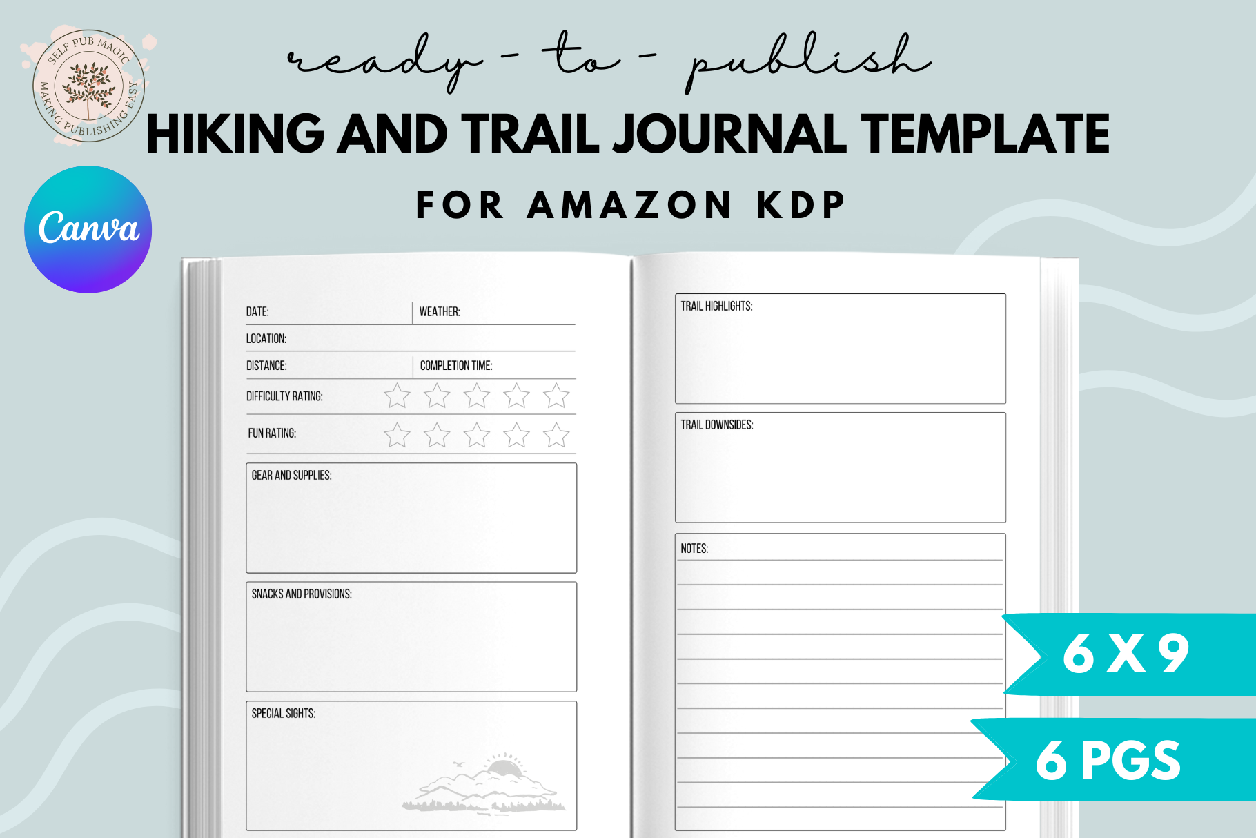 Hiking and Trail Journal Template Magazine Templates Creative Market