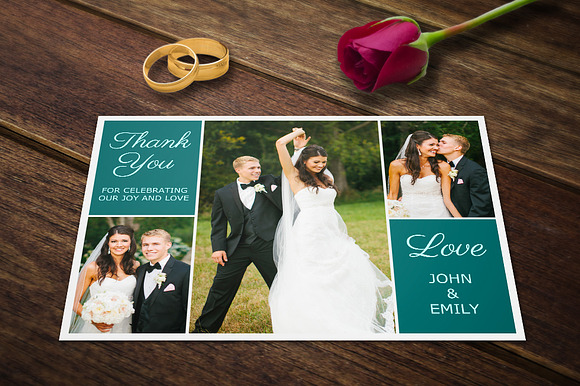 Wedding Thank You Postcards Template Creative Photoshop Templates Creative Market