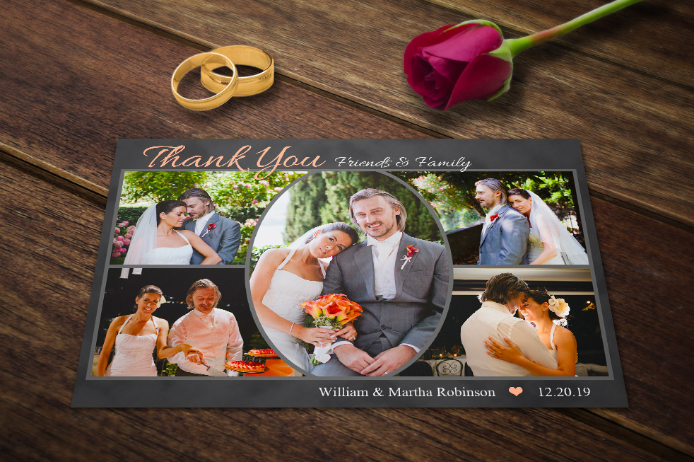 Wedding Thank You Cards Template Psd Creative Photoshop Templates Creative Market