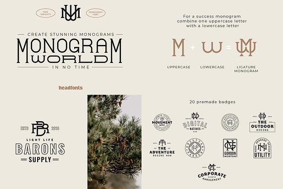 Monogram World  A Creative Market Shop