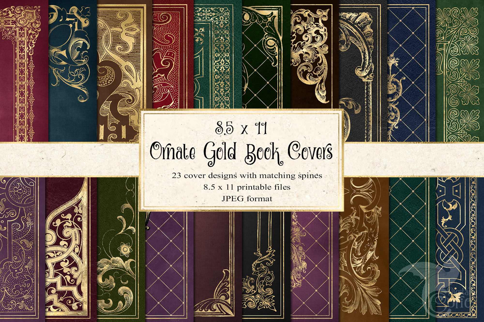 Ornate Gold Book Covers Textures Creative Market