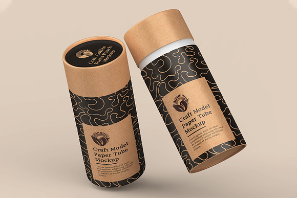 Cardboard Kraft Poster Psd Tube Mockup