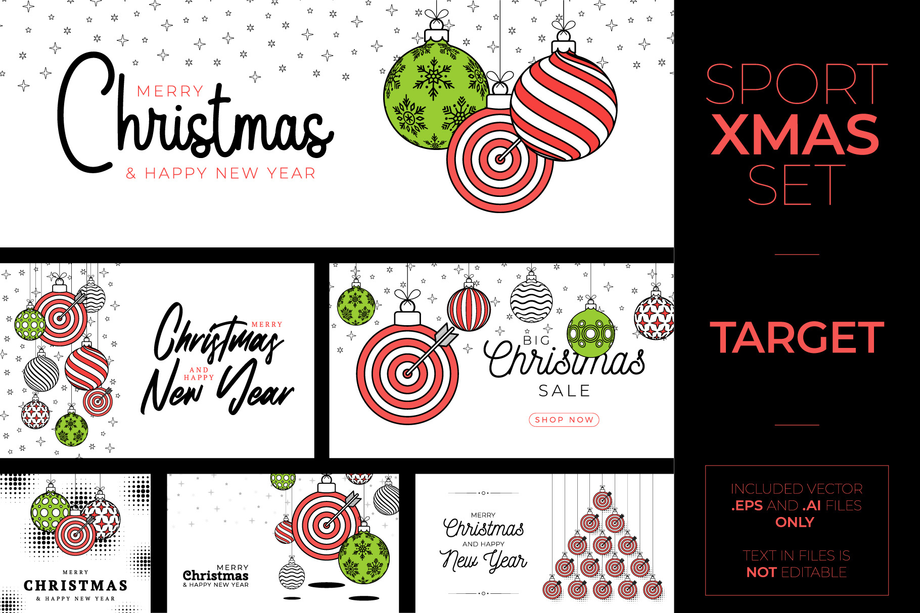 Target Christmas Card Set Illustrations Creative Market