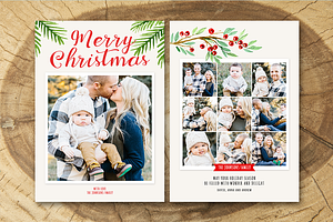 Christmas Card Template 014 | Creative Photoshop Templates ~ Creative Market