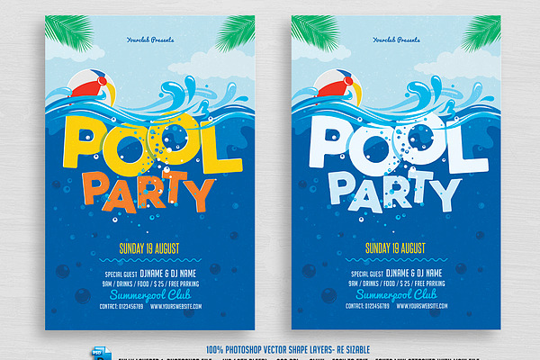 Pool Party Flyer Photos Graphics Fonts Themes Templates Creative Market