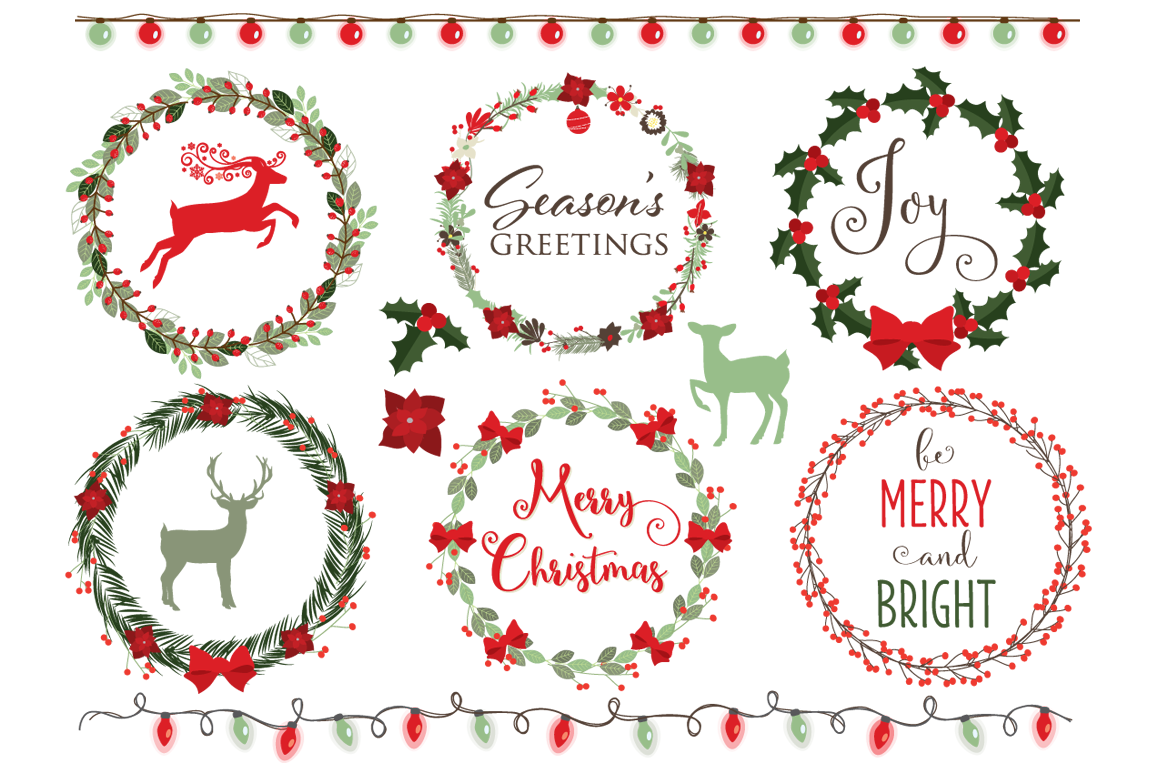 Christmas clip art digital designs | Pre-Designed Illustrator Graphics