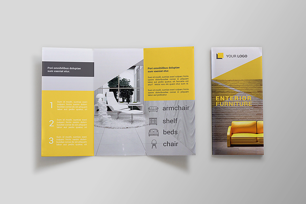 Furniture Tri Fold Brochure Sk Creative Photoshop Templates Creative Market